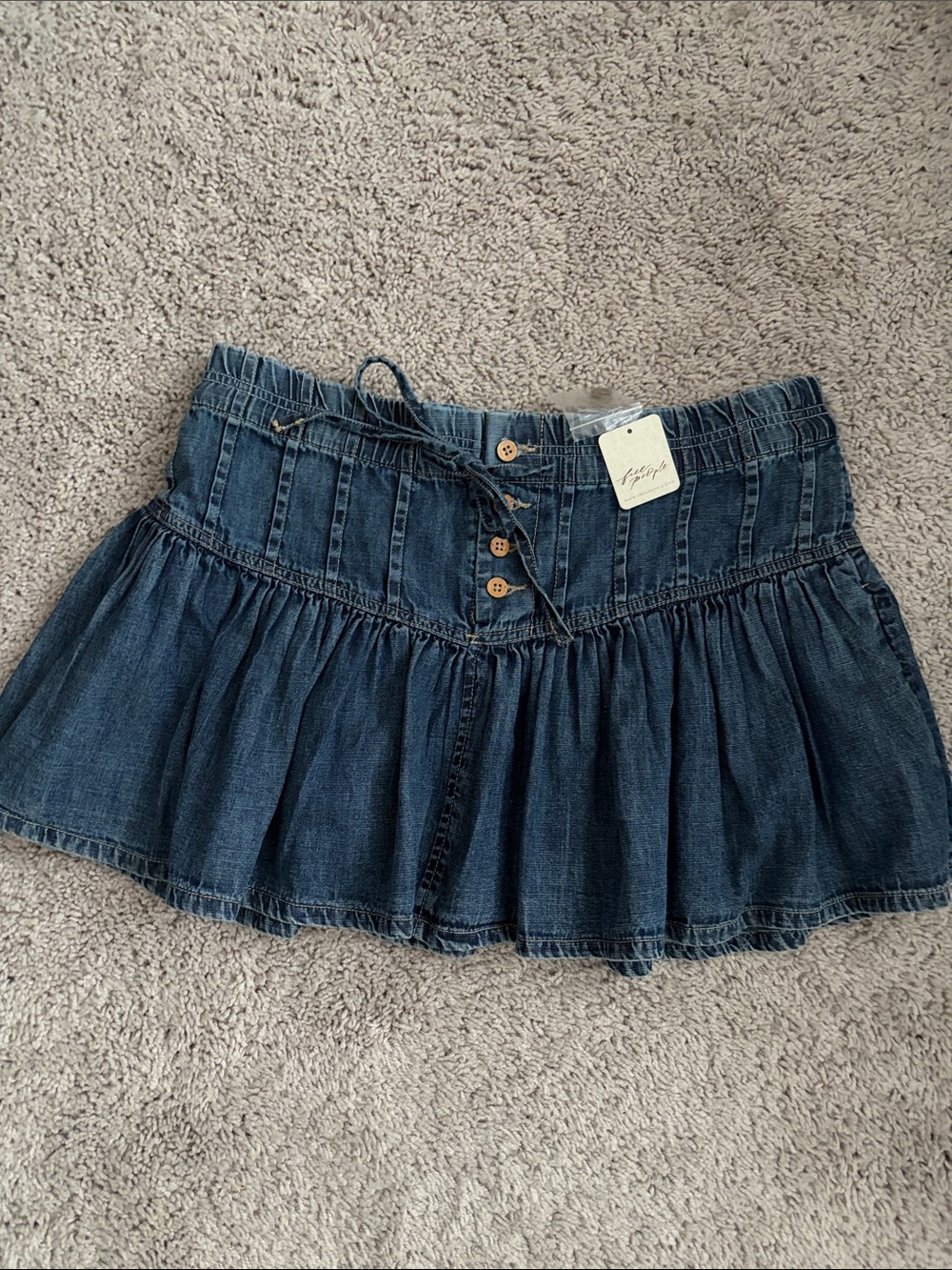 We the free roselle denim mini skirt